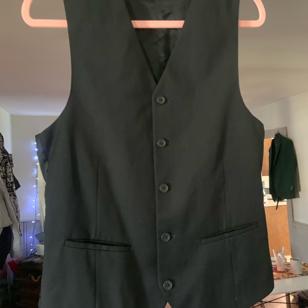 Black Button-Up Vest